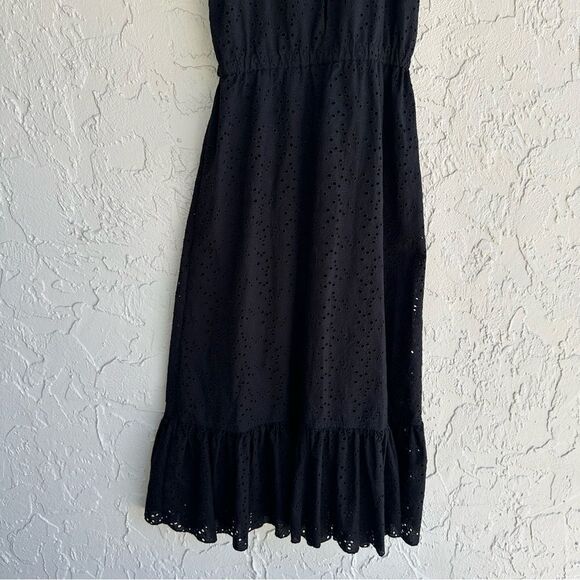 ROBERT RODRIGUEZ Dress Women Small Midi Eyelet Ruffle Sleeveless Evening - Picture 8 of 9